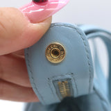 Vintage Chanel 1996 Wild Stitch Small Bowler Bag Light Blue Quilted Leather