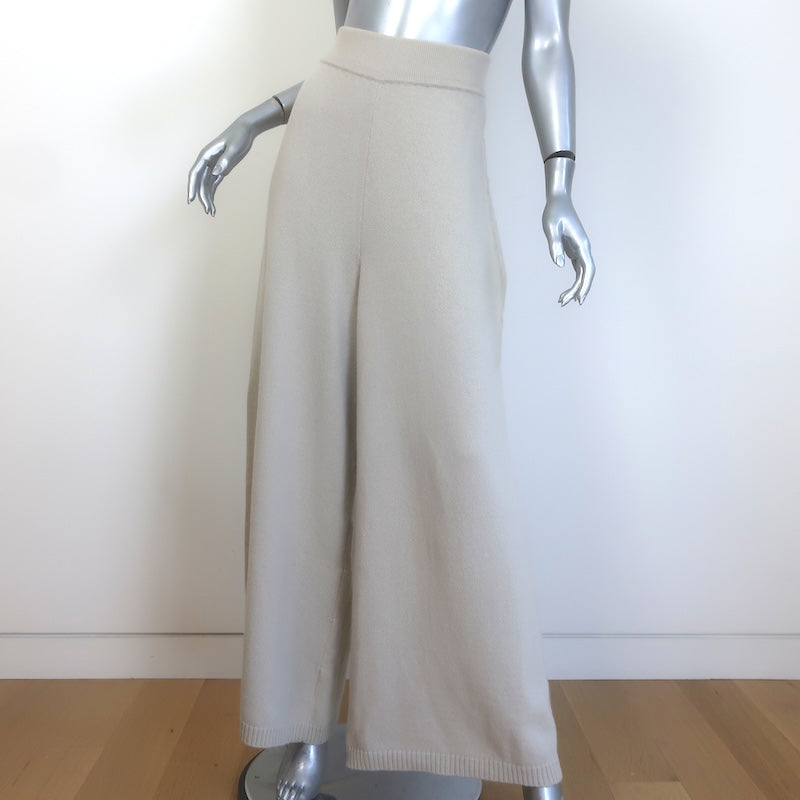 G. Label by goop Joey Wide Leg Sweater Pants Oatmeal Merino Wool Size Large