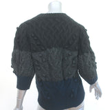 Chanel Colorblock Cashmere Short Sleeve Sweater Navy/Gray Cable Knit Size 40