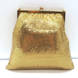 Whiting & Davis Gold Mesh Kiss Lock Mini Evening Bag