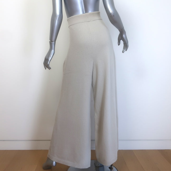 G. Label by goop Joey Wide Leg Sweater Pants Oatmeal Merino Wool Size Large