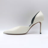 Celine d'Orsay Pointed Toe Pumps White Leather Size 36