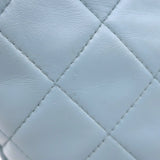 Vintage Chanel 1996 Wild Stitch Small Bowler Bag Light Blue Quilted Leather