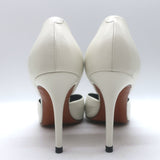 Celine d'Orsay Pointed Toe Pumps White Leather Size 36