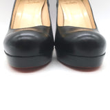 Christian Louboutin Bruges Platform Pumps Black Leather Size 37.5