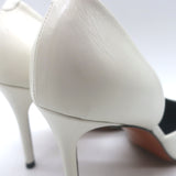 Celine d'Orsay Pointed Toe Pumps White Leather Size 36