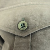 Saint Laurent Cropped Military Jacket Olive Brown Cotton Size 38