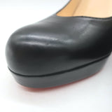Christian Louboutin Bruges Platform Pumps Black Leather Size 37.5