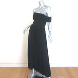 La Ligne Grace Off the Shoulder Midi Dress Black Stretch Jersey Size Medium