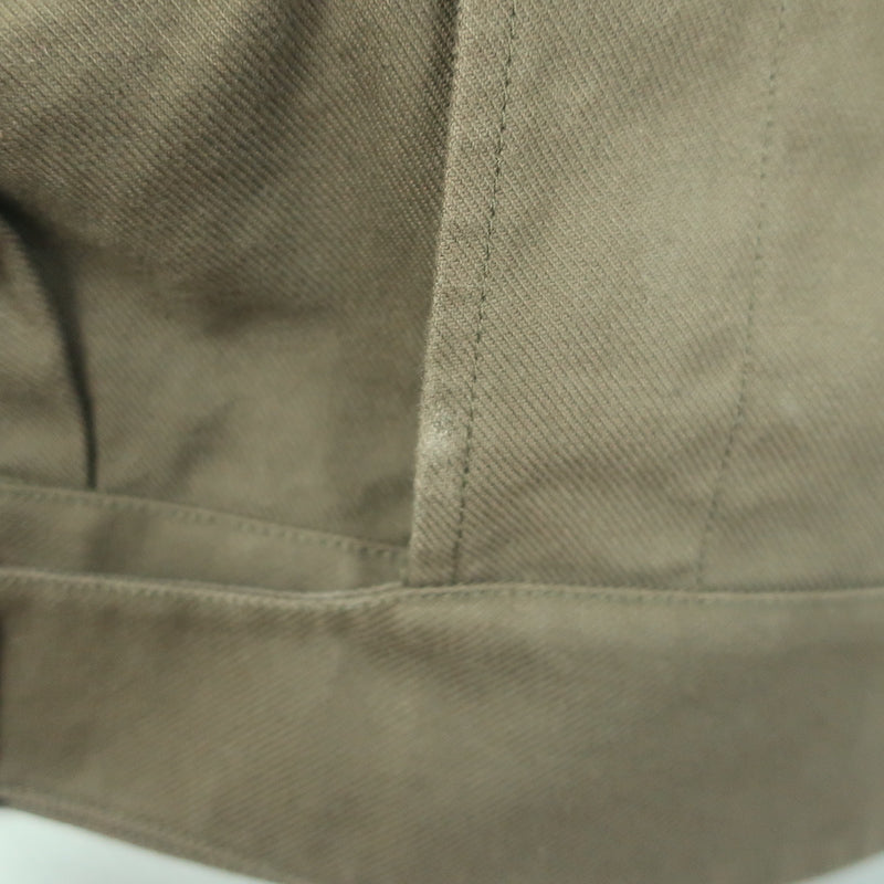 Saint Laurent Cropped Military Jacket Olive Brown Cotton Size 38