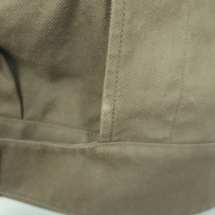 Saint Laurent Cropped Military Jacket Olive Brown Cotton Size 38