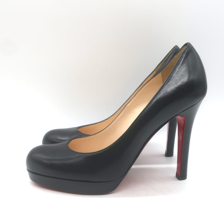 Christian Louboutin Bruges Platform Pumps Black Leather Size 37.5