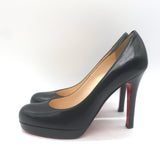 Christian Louboutin Bruges Platform Pumps Black Leather Size 37.5
