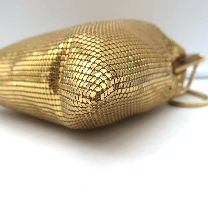 Whiting &amp; Davis Gold Mesh Kiss Lock Mini Evening Bag