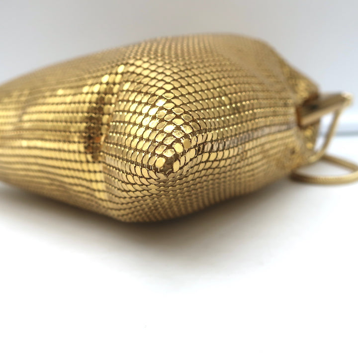Whiting &amp; Davis Gold Mesh Kiss Lock Mini Evening Bag
