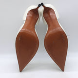 Celine d'Orsay Pointed Toe Pumps White Leather Size 36