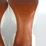 Celine d'Orsay Pointed Toe Pumps White Leather Size 36