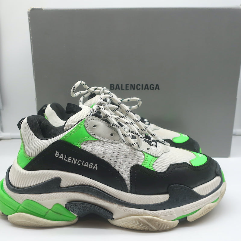 Balenciaga Triple S Sneakers White/Neon Green/Black Size 38