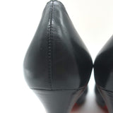 Christian Louboutin Bruges Platform Pumps Black Leather Size 37.5