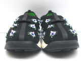 Christian Dior Fusion Floral Beaded Low Top Sneakers Black Mesh Size 37.5
