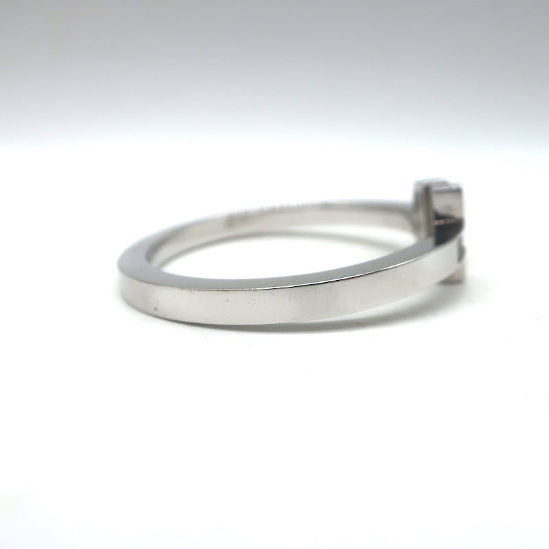 Tiffany &amp; Co. T Pavé Diamond Square Bracelet 18K White Gold Size Small