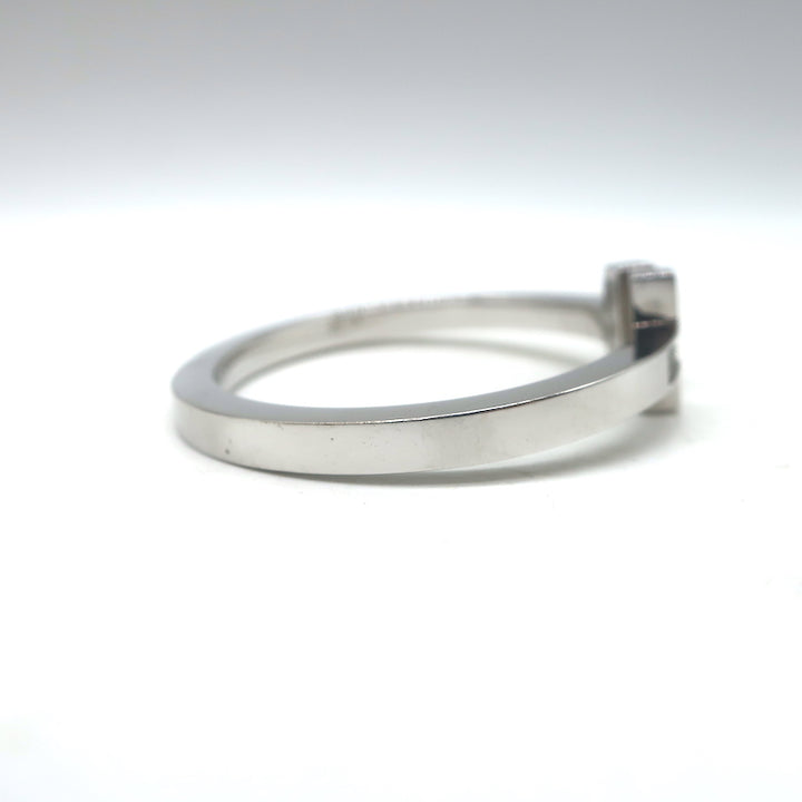 Tiffany &amp; Co. T Pavé Diamond Square Bracelet 18K White Gold Size Small