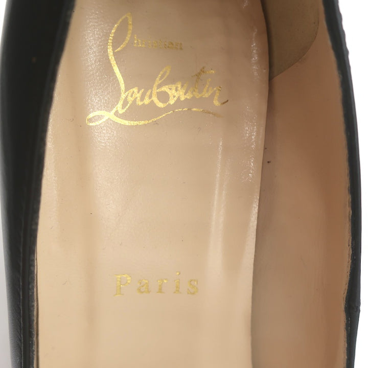 Christian Louboutin Bruges Platform Pumps Black Leather Size 37.5