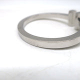 Tiffany & Co. T Pavé Diamond Square Bracelet 18K White Gold Size Small