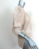 Brochu Walker Arya Vee Puff Sleeve Sweater Havana Marled Knit Size Small NEW
