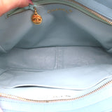 Vintage Chanel 1996 Wild Stitch Small Bowler Bag Light Blue Quilted Leather