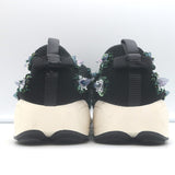 Christian Dior Fusion Floral Beaded Low Top Sneakers Black Mesh Size 37.5
