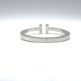 Tiffany & Co. T Pavé Diamond Square Bracelet 18K White Gold Size Small