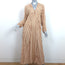 Natalie Martin Fiore Long Sleeve Maxi Dress Beige & Red Stripe Size Extra Small