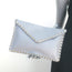 Valentino Rockstud Envelope Pouch Gray Grained Leather Medium Clutch Bag NEW