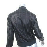 Brunello Cucinelli Monili-Trimmed Leather Bomber Jacket Black Size 38