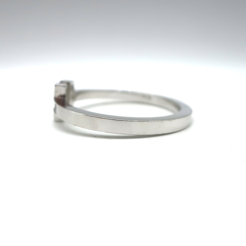 Tiffany &amp; Co. T Pavé Diamond Square Bracelet 18K White Gold Size Small