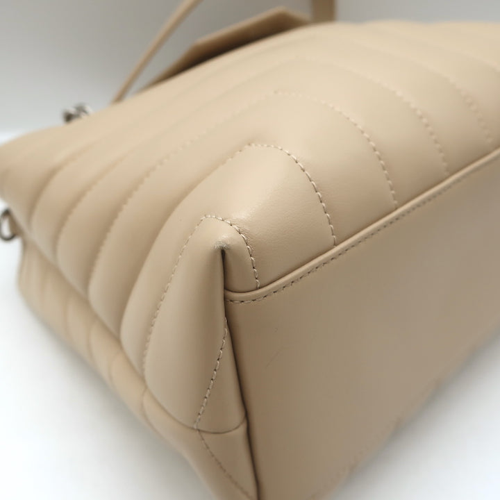Saint Laurent LouLou Small Tote Beige Y Quilted Leather Crossbody