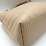 Saint Laurent LouLou Small Tote Beige Y Quilted Leather Crossbody