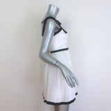 Alice + Olivia Eloisa Tie-Strap Mini Dress White & Black Linen-Blend Size 2