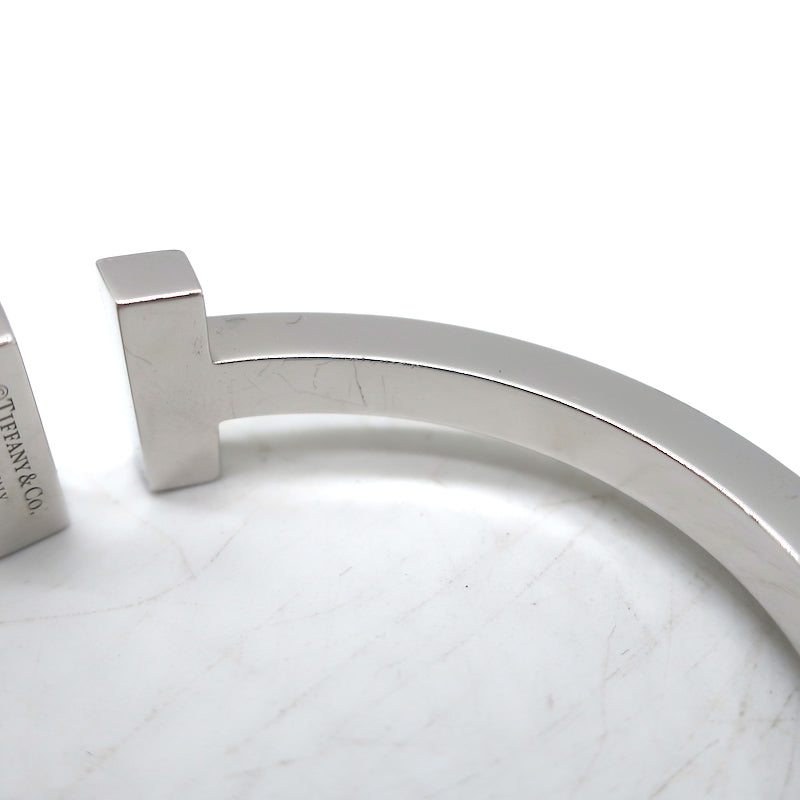 Tiffany &amp; Co. T Pavé Diamond Square Bracelet 18K White Gold Size Small