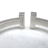 Tiffany & Co. T Pavé Diamond Square Bracelet 18K White Gold Size Small