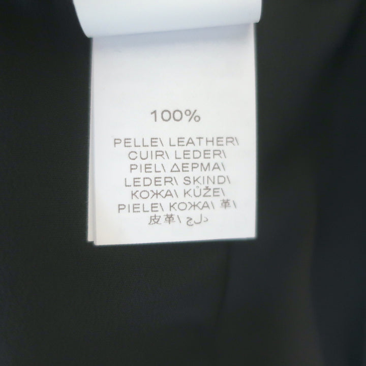 Brunello Cucinelli Monili-Trimmed Leather Bomber Jacket Black Size 38