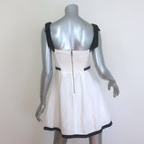 Alice + Olivia Eloisa Tie-Strap Mini Dress White & Black Linen-Blend Size 2