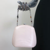 Judith Leiber Jewel-Strap Mini Bag Light Pink Lizard Skin