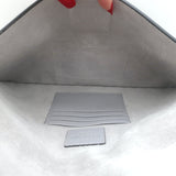 Valentino Rockstud Envelope Pouch Gray Grained Leather Medium Clutch Bag NEW