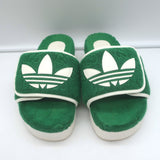Gucci x Adidas GG Terry Cloth Platform Slide Sandals Green Size 37