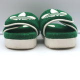 Gucci x Adidas GG Terry Cloth Platform Slide Sandals Green Size 37
