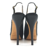 Jimmy Choo Clue Glitter Slingback Peep Toe Platform Pumps Black Size 37.5