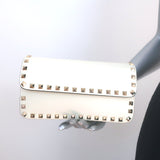 Valentino Rockstud Wallet on Chain Cream Leather Small Clutch Bag