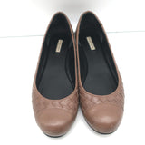 Bottega Veneta Intrecciato Leather Ballet Flats Brown Size 38.5